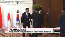 S. Korea, Japan, China's top diplomats meet in Tokyo amid tensions