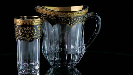 Miracle Crystal – Provenza_Water_Set_Golden_Black_Decor