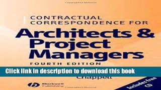 Read Contractual Correspondence for Architects and Project Managers  Ebook Free