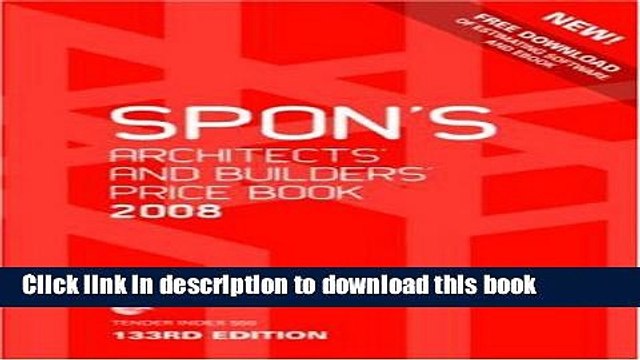 Read Spon s Architects and Builders Price Book 2008 (Spon s Price Books) Ebook Free