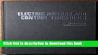 Read Electric Motors   Control Techniques  Ebook Free