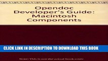 New Book Opendoc Developer s Guide: Macintosh Components