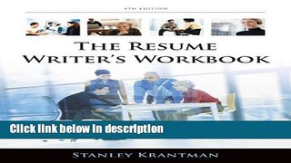 [Get] Resume Writer s Workbook: Marketing yourself Throughout the Job Search Process Free New
