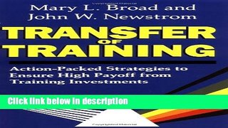 [Get] Transfer of Training Online New