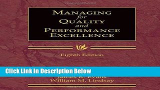 [Fresh] Managing for Quality and Performance Excellence (with Student Web) New Ebook