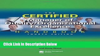 [Fresh] The Certified Manager of Quality/Organizational Excellence Handbook, Fourth Edition Online