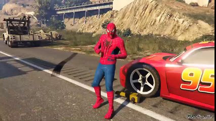 SPIDER-MAN rescued Lightning McQueen CAR & SPIDER-MAN PHOTOGRAPHY - 3D Rhymes For Children