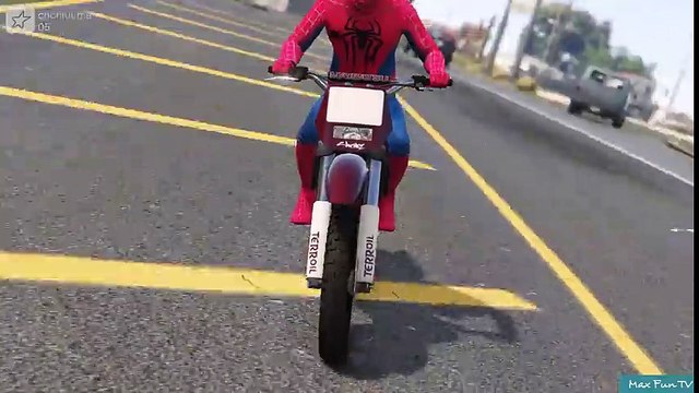 The SPIDER-MAN goes on street by MOTORBIKE and be ACCIDENT - Spiderman English Funny Video
