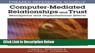 [Reads] Computer-mediated Relationships and Trust: Managerial and Organizational Effects (Premier