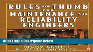 [Reads] Rules of Thumb for Maintenance and Reliability Engineers Online Ebook