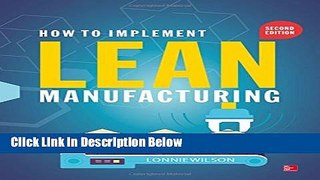 [Reads] How To Implement Lean Manufacturing, Second Edition Free Books