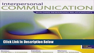[Reads] Interpersonal Communication: Building Rewarding Relationships Free Books