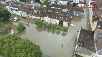 Inondations et incendie vus du ciel en Seine-et-Marne