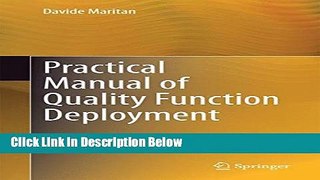 [Fresh] Practical Manual of Quality Function Deployment Online Ebook