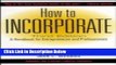 [Best] How to Incorporate: A Handbook for Entrepreneurs and Professionals Free Books