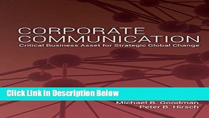 [Best] Corporate Communication: Critical Business Asset for Strategic Global Change Free Books