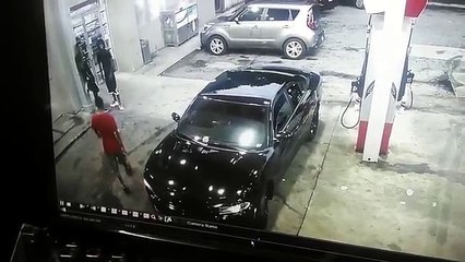 serious gas station shootout caught on a surveillance camera