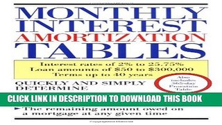 New Book Monthly Interest Amortization Tables