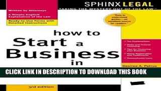 Collection Book How to Start a Business in Pennsylvania