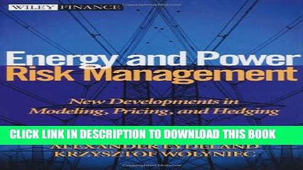 New Book Energy and Power Risk Management: New Developments in Modeling, Pricing, and Hedging