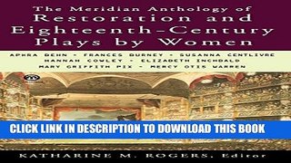 New Book The Meridian Anthology of Restoration and Eighteenth-Century Plays by Women