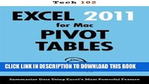 Collection Book Excel 2011 for Mac Pivot Tables (Tech 102)