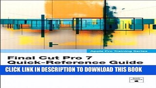 New Book Apple Pro Training Series: Final Cut Pro 7 Quick-Reference Guide