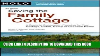 New Book Saving the Family Cottage: A Guide to Succession Planning for Your Cottage, Cabin, Camp