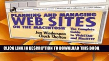 Collection Book Planning and Managing Web Sites on the Macintosh: The Complete Guide to Webstar