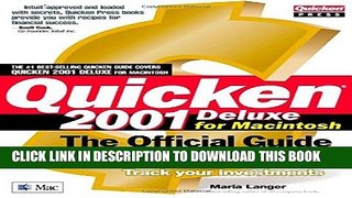 New Book Quicken 2001 for the Mac: The Official Guide