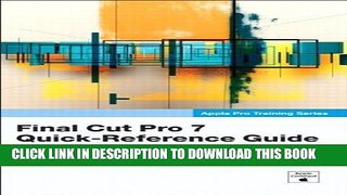 New Book Apple Pro Training Series: Final Cut Pro 7 Quick-Reference Guide by Boykin, Brendan