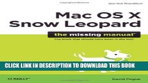 New Book Mac OS X Snow Leopard: The Missing Manual