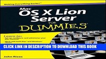 New Book Mac OS X Lion Server For Dummies