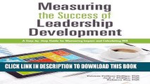 New Book Measuring The Success of Leadership Development: A Step-by-Step Guide for Measuring