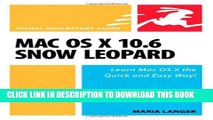 New Book Mac OS X 10.6 Snow Leopard: Visual QuickStart Guide