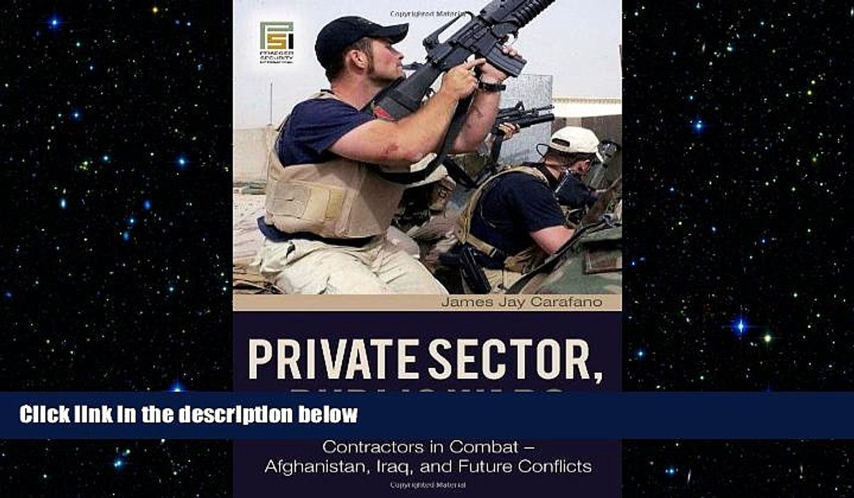 FREE PDF  Private Sector, Public Wars: Contractors in Combat - Afghanistan, Iraq, and Future
