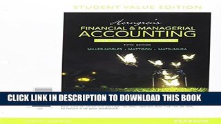 Collection Book Horngren s Financial   Managerial Accounting, The Financial Chapters, Student