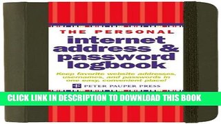 New Book The Personal Internet Address   Password Log Book
