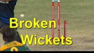 Bowlers Who Broke's Cricket Wickets In ToTwo Pieces Broken Wickets