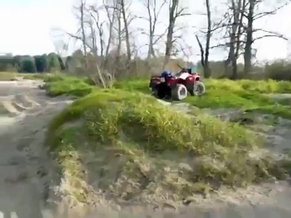 ATV Jump Over Dirt Hill Faceplants into Ground