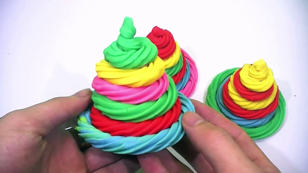 peppa pig español PLAY DOH SET RAINBOW CUPS! - Play dough Kinder surprise eggs my pony cute
