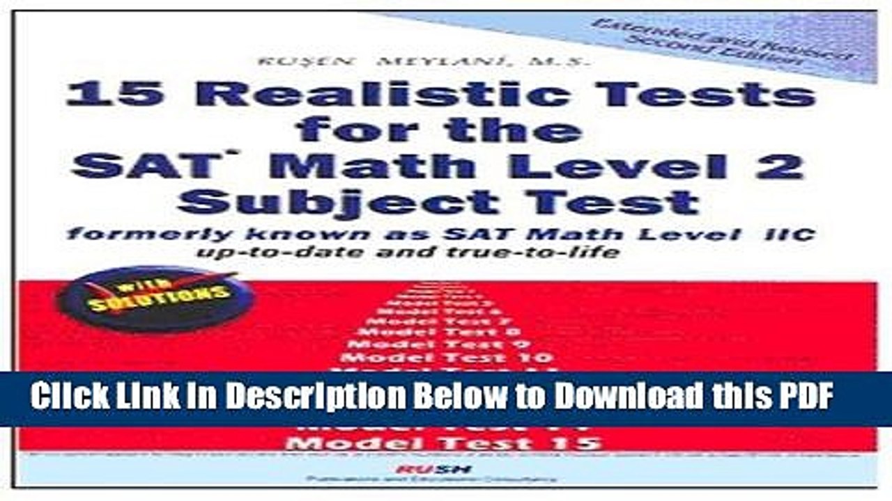 [Read] 15 Realistic Tests for the SAT Math Level 2 Subject Test Extended and Revised 3rd Edition