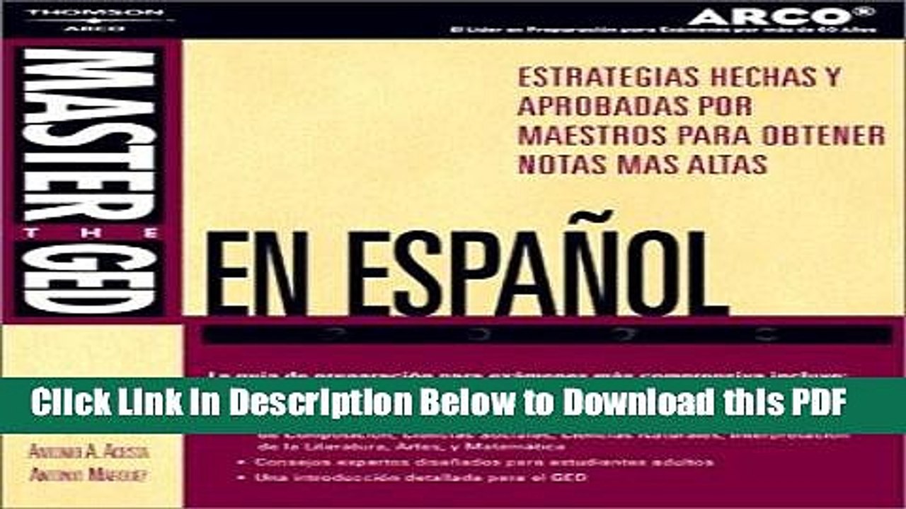 [Read] GED en Espanol 2004 (Arco Master the GED En Espanol) Popular Online