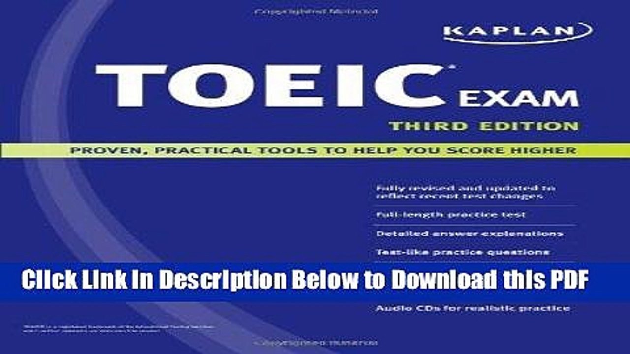 [PDF] Kaplan TOEIC Exam Ebook Online