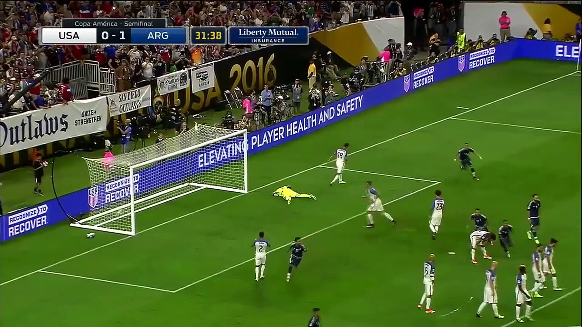 Messi Free Kick vs USA  ► in 1080p & with English Commentary --HD--