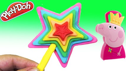 Peppa pig español toys family - Make play doh star ice cream rainbow very nice