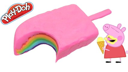 Play doh peppa pig español rainbow and pink ice cream popsicle