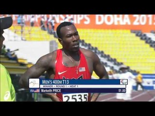 Men's 400m T13 | heat 1 | 2015 IPC Athletics World Championships Doha