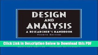 [Read] Design and Analysis: A Researcher s Handbook (4th Edition) Ebook Free