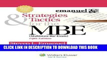 New Book Strategies   Tactics for the MBE, Fifth Edition (Emanuel Bar Review)